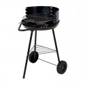 Barbacoa de carbón metálica con ruedas 40x45x70cm