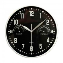Reloj pared con higrómetro y termómetro