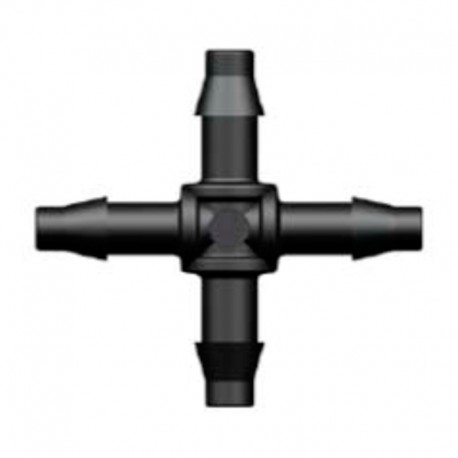 Cruz micotrubo riego por goteo 4mm 5uds