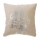 Cojín de lino beige plata/oro Buda
