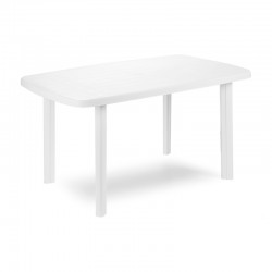 Mesa ovalada de resina blanca Faro
