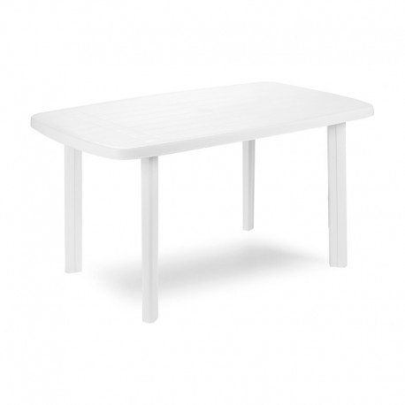 Mesa ovalada de resina blanca Faro