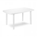 Mesa ovalada de resina blanca Faro