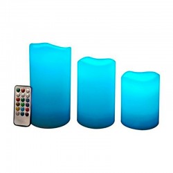 Set de 3 velas de cera LED 9-14-20cm