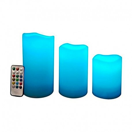 Set de 3 velas de cera LED 9-14-20cm