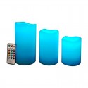 Set de 3 velas de cera LED 9-14-20cm