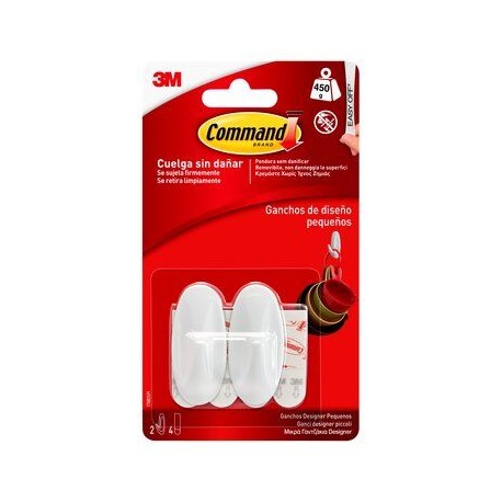 Gancho adhesivo pequeño blanco 2uds.