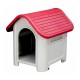 Caseta de resina roja/blanca para perro Kira