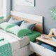 Cabecero + mesita roble/blanc dormitorio