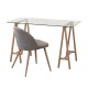 Silla de comedor tapizada gris Gisele