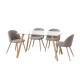 Silla de comedor tapizada gris Gisele