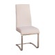 Silla de comedor tapizada ecopiel blanca Kamil