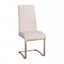 Silla de comedor tapizada ecopiel blanca Kamil