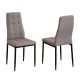 Silla de comedor acolchada de tela gris Mayka