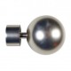 Set de 2 terminales esfera metálicos plata 28mm barra de cortina