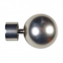 Set de 2 terminales esfera metálicos plata 28mm barra de cortina