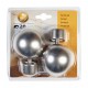 Set de 2 terminales esfera metálicos plata 28mm barra de cortina