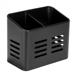 Escurre cubiertos de metal negro 16x9x13,5cm Baco