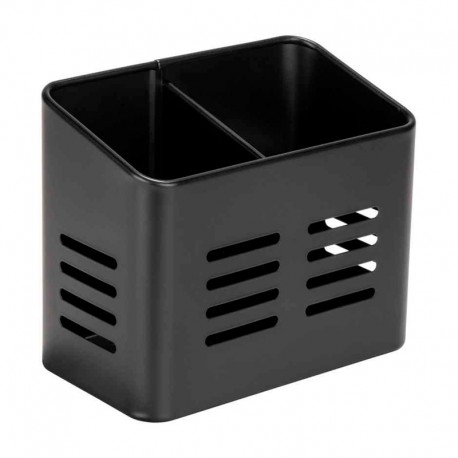 Escurre cubiertos de metal negro 16x9x13,5cm Baco