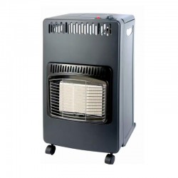 Estufa de gas de infrarrojo plegable negra con ruedas 4,2kW