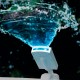 Cascada de luz LED multicolor piscina