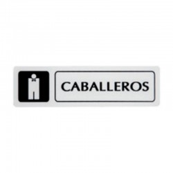 Cartel de señal caballeros 163x45cm