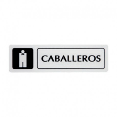 Cartel de señal caballeros 163x45cm