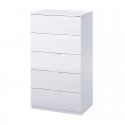 Sinfonier de melamina con 5 cajones blanco artik