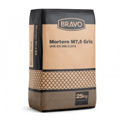 Mortero M-7,5 gris 25kg Bravo