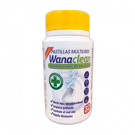 Pastillas multiusos sustitutivas de lejía 32uds. Wanaclean Bolaseca