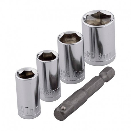 Adaptador atornillador + 4 llaves vaso