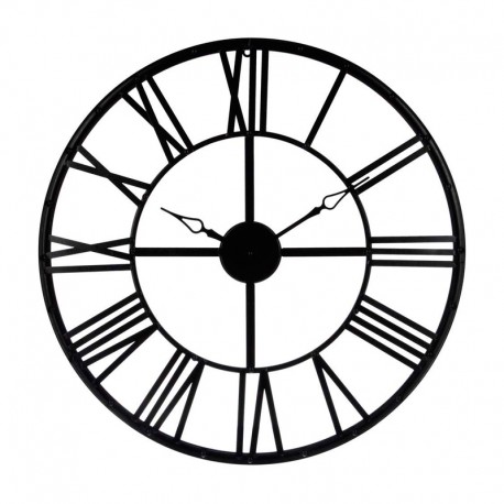 Reloj de pared metálico negro vintage