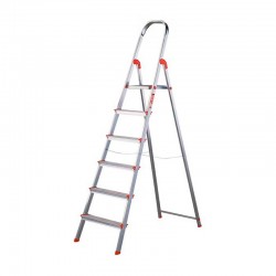 Escalera de aluminio 6 peldaños anchos