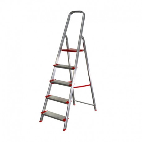 Escalera de aluminio 5 peldaños anchos