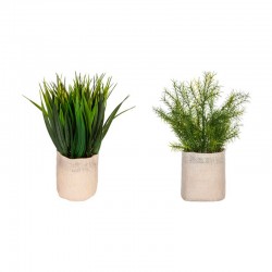 Maceta de yute con planta artificial