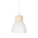 Lámpara colgante Desy metal blanco/madera E14