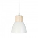 Lámpara colgante Desy metal blanco/madera E14
