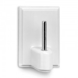 Percha adhesiva blanca para visillo 4uds.