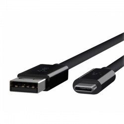 Cable de cargador Android tipo C negro 1m