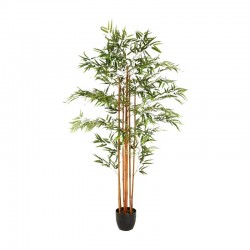 Planta bambú artificial en maceta negra 105x98x185cm