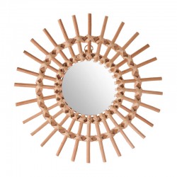 Espejo de pared rattan/MDF forma sol