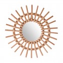 Espejo de pared rattan/MDF forma sol