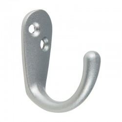 Colgador de metal cromo mate 1 gancho 3,5x2x4cm