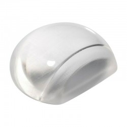 Tope media luna adhesivo de metacrilato transparente para puerta 50x43x19mm