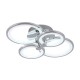Plafón de círculos LED cromo con mando 54x40cm 76W 7200lm Sidney