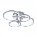 Plafón de círculos LED cromo con mando 54x40cm 76W 7200lm Sidney