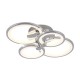 Plafón de círculos LED cromo con mando 54x40cm 76W 7200lm Sidney