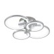 Plafón de círculos LED cromo con mando 54x40cm 76W 7200lm Sidney