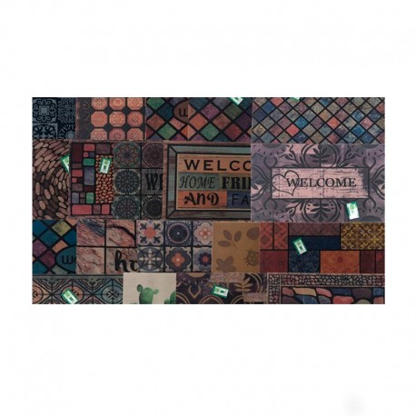 Felpudo de poliéster/PVC reciclado Cariba surtidos 40x70cm