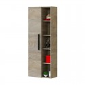 Columna de baño suspendida 1 puerta y 4 estantes roble alaska Athena